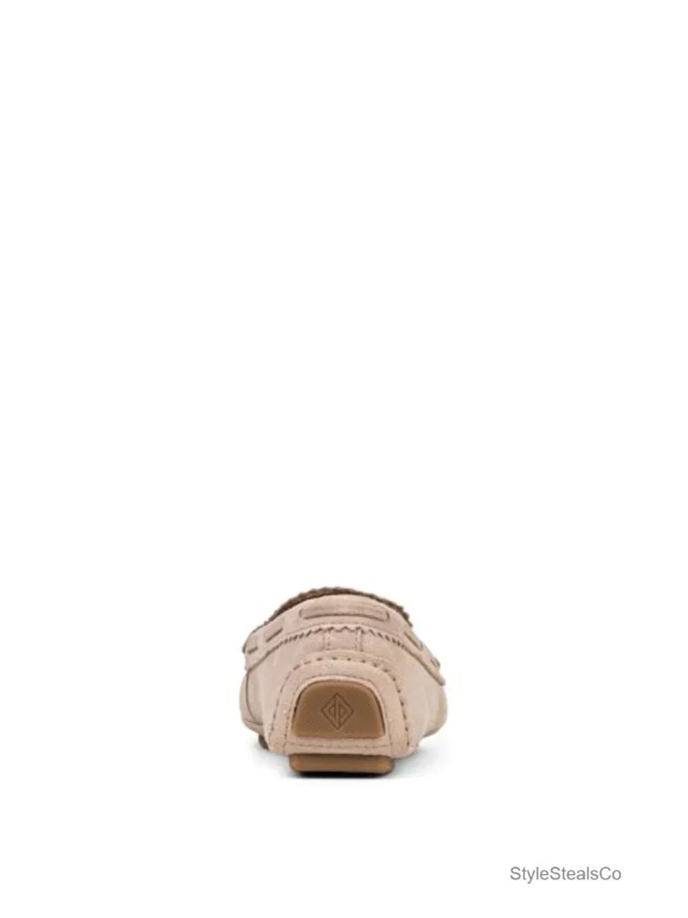 Suede Driver-Style Loafer with Metal Studs and Memory Foam